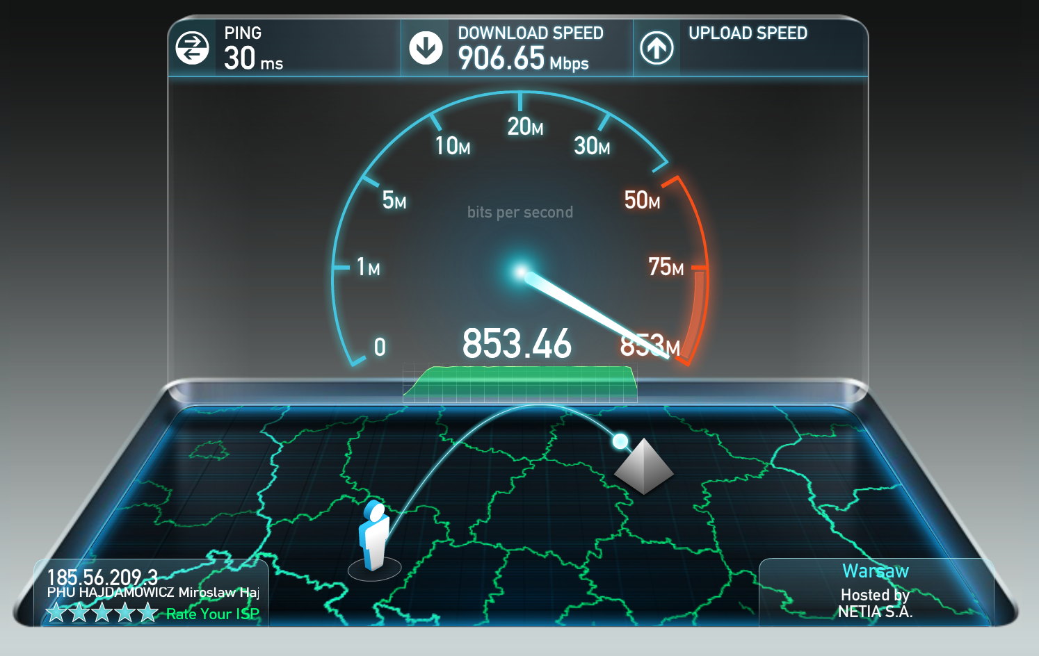 speedtest.net Zrzut ekranu